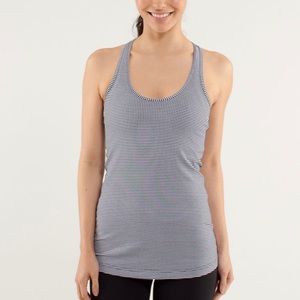Lululemon CRB Workout Tank Top, Navy Gingham Pattern